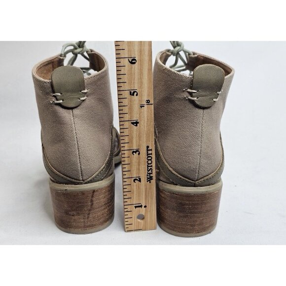 Von Dutch Tighten Up Leather Olive Tie Gladiator Low Heel Sandal Women Size 7.5 - Picture 5 of 7